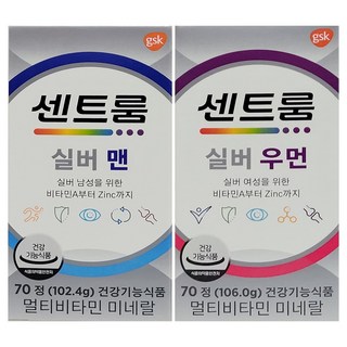 센트룸 실버 남녀 종합비타민 2종 (실버 포맨 70정 + 포우먼 70정) 멀티비타민, 1세트