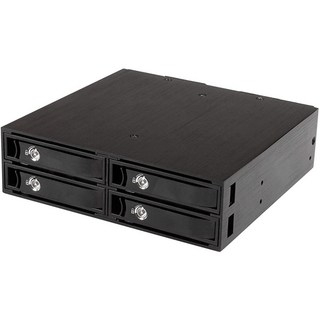 인클로저 SSD 내장 케이블 2.5인치 SATA/SAS 드라이브용 StarTech.com 4-Bay 모바일 랙 백플레인 - 5-15mm 핫 스왑 SSD/HDD SAS II 및, 1x5.25