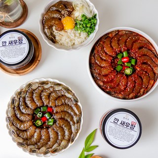 한끼루 깐새우장 간장+양념 2통 세트, 350g, 2개, 깐새우장(간장+양념)