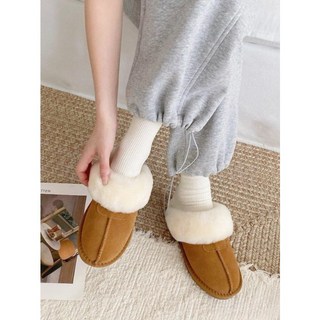 고퀄리티 소가죽 양털 슬립온 어그 슬리퍼 굽4.2CM