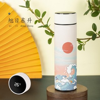 중국 스타일 보온병 컵 스마트 온도 디스플레이 휴대용 보온 진공 플라스크 머그컵 물병 500ml, 1개, 20 Type A