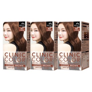 꽃을든남자 크리닉 칼라 염색약, N7커피브라운(멋내기용), 3개
