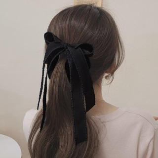 [초콜리트쥬얼리] 크리앙 레이스 롱드롭 올림머리 반묶음 리본 바나나핀 6컬러 상품 이미지