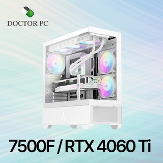 닥터PC 게이밍 데스크탑 7500F 라이젠 게임용 조립PC 본체 조립컴퓨터 2. 7500F+4060Ti+32G WIN10 Home 512GB 32GB 화이트 상품 이미지