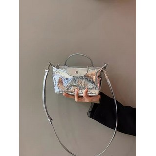 실버백 버킷 숄더 패션 가방 여성 보부상 복조리, 은색