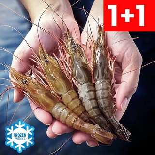 1+1행사 킹 블랙타이거 새우 급속냉동 1kg 500g X 2팩, 1개, 블랙타이거 새우 1kg (12미+12미) X 1개