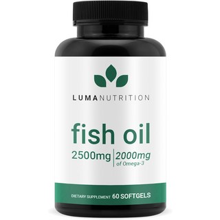 루마 뉴트리션 오메가 3 피쉬 오일 보충제 - 고강도 2500mg - 2000mg EPA & DHA - 뇌와 심장 건강 - 60 소프트젤, 루마뉴트리션오메가3피쉬오일보충제고강도2500mg2000 대표 이미지 - 뇌영양제 추천