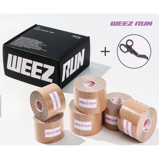 위즈런 스포츠테이프 고점착 고탄성 5cm x 5m 6개 +가위 1개 SET, 1세트