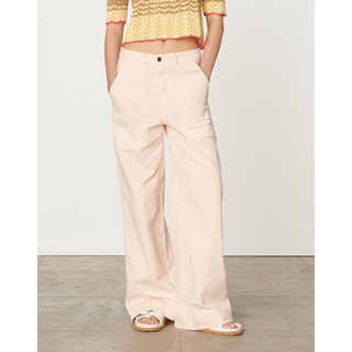 24SS 라이트핑크 면혼방 퍼티그 데님 와이드팬츠 VIPA4E208P1