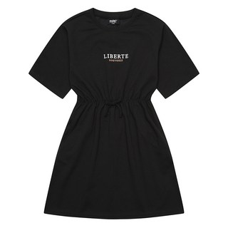 에꼴리에 여아 레터링 반팔 원피스 21B5851 BK