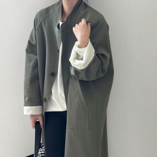 유니온 여성 헨리넥 칼라 트렌치코트