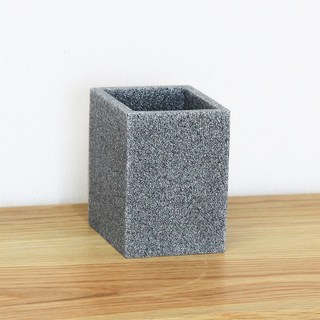 샌드스톤 칫솔 꽂이 그레이 사각 I 호텔 인테리어 욕실 주방 악세사리 용품 칫솔통 걸이 홀더 보관함, 1개