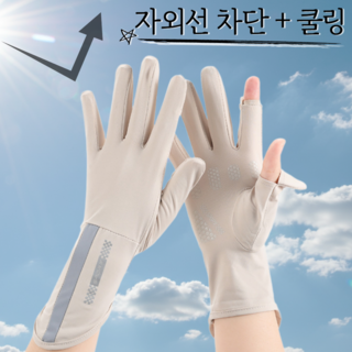 데이하울 논슬립 쿨링 자외선차단 장갑, 베이지, 1개