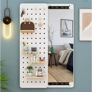 BYOU 수납 전신거울 히든 벽걸이거울 현관 인테리어거울, 30 * 120CM, 따뜻한 흰색