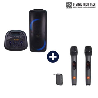 카날스 BS-11000 500W 10인치 고출력 버스킹 공연용 파티박스 이동형 충전 스피커 2채널 JBL AS3 무선마이크 세트
