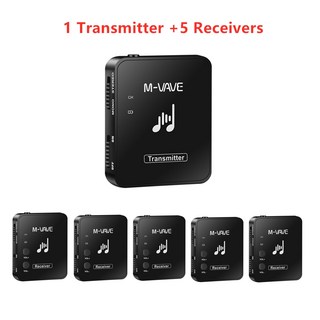 휴대용모니터 블루투스모니터 M-VAVE WP-10 2.4G 무선 시스템 이어폰 모니터 충전식 송신기 수신기 지원 스, 05 1 tran 5 receivers, 1개