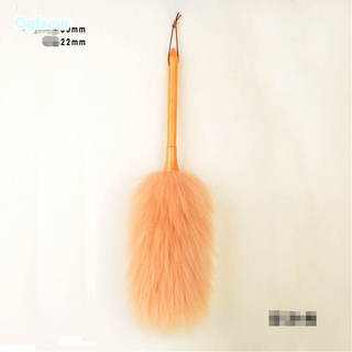 Ogfaour 양모먼지떨이개 암호설정 먼지제거 양털 차량먼지털이개 가정용 정전기 닭털 탈모 차량용 청결용 1, T06-화이트우드 대두 샌드 중간사이즈, 1개