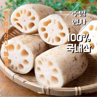 <컴팜>연근 정품 대용량 행사가 (, 2kg, 1박스