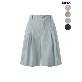 BNX 여성 핀턱 플레어 하프 팬츠