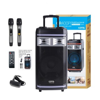 컴스 휴대용 블루투스 버스킹 앰프 Pro CR400P, 혼합색상