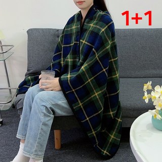 VITALO 똑딱똑딱 포근 어깨무릎 담요 SM0004, 2개, 그린체크