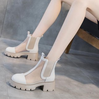여름앵글부츠 여성 망사 통굽 메쉬 첼시 부츠 6cm B18