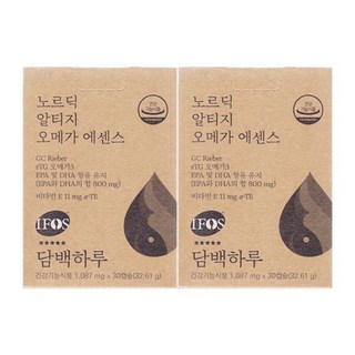 담백하루 노르딕 알티지 오메가3 에센스 1090mg x 30캡슐 2개 / 써클 461119, 30정