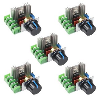 5pc 조절 가능한 전압 조절기 모터 속도 조절기 2000W PWM 모터 속도 조절 모듈 디머 속도 조절기 AC 50-220V, 5pc 조절 가능한 전압 조절기 모터 속도 조절기 20
