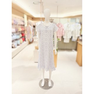 [BARBARA][GW4601 블루] 선물하기좋은 면 인견 잔꽃나염 여자 데일리 원피스 잠옷