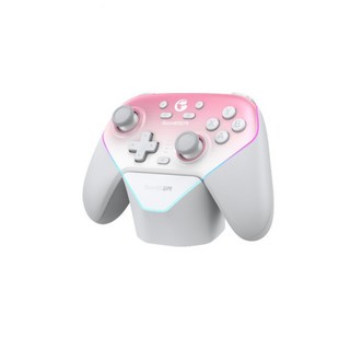 게임써 GAMESIR T4n PRO 게임 컨트롤러 조이스틱 패드 무선 스위치 스팀, 핑크+충전받침대