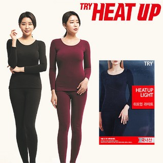트라이 여성 얇은 히트업 발열 내복 상하의 세트