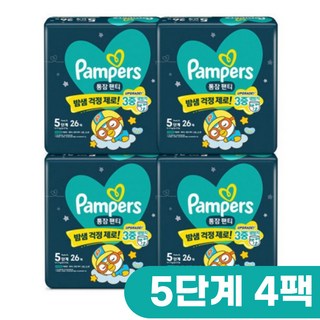 팸퍼스 남녀공용 통잠팬티 기저귀 5단계 26개 X 4팩, 104매