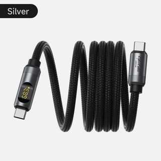 호환 마그네틱 USB C to 케이블 LED 디스플레이 포함 충전기 C타입 PD 240W 고속 코드 폰 16/15, 1개
