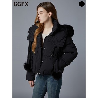 GGPX 소매 탈부착 방울 퍼 후드 숏 패딩 점퍼 GOAJP024F