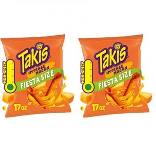 Takis 과자 칩 타키스 블루 히트 17온스 피에스타 사이즈 가방 매운 칠리 페퍼 맛 극한 롤드 토르티야, 인텐스 나쵸, 1.06 파운드 (2개 팩), 1개