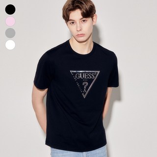 게스 남성 실버 빅삼각 반팔티셔츠 NP2K9404