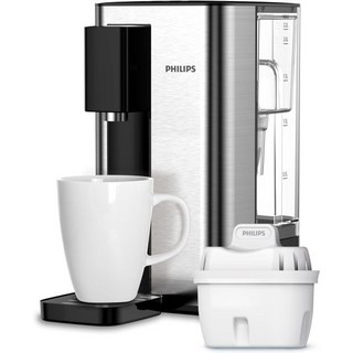 Philips 필립스 Water 냉온수기 워터 스테이션 온수 디스펜서 여과된 및 자연 온도 2.2L 용량 3가지 부피 사전 설정 버튼 터치 시 끓는 물 터치스크린 1436686