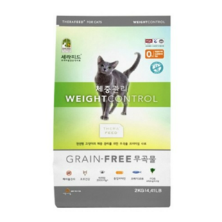 세라피드 그레인프리 체중관리 고양이 사료, 2kg, 2개