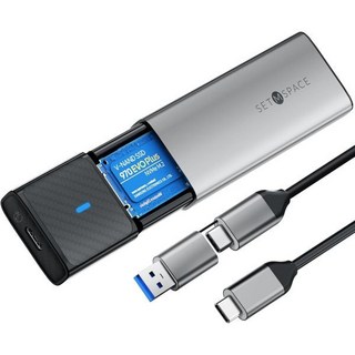 M.2 인클로저 10Gbps [NVMe 및 SATA] SETMSPACE 도구가 필요 없는 NVMe USB C/USB A 알루미늄(11.81인치 케이블 포함) M2 2230/2
