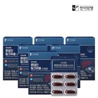 루테인 밀크씨슬 프리미엄 900mg 30캡슐 6박스(6개월)+쇼핑백, 6개
