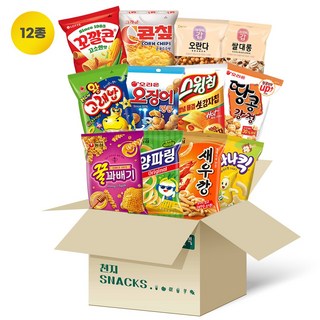 [천지스낵] 종합스낵 12종 (새우깡 양파링 꿀꽈배기 바나나킥 땅콩강정 오징어땅콩 고래밥 콘칩 꼬깔콘) 봉지과자 인기과자 1개 상품 이미지