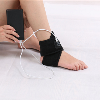 휴대용 발목 찜질기 USB 온열 가벼운 전기찜질팩, 블랙 왼발
