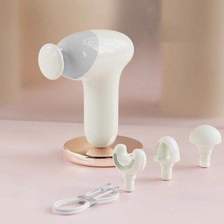 단계 전력 교체 마사지 헤드를 갖춘 세련되고 컴팩트한 마사지건, 3. 그레이, 1개