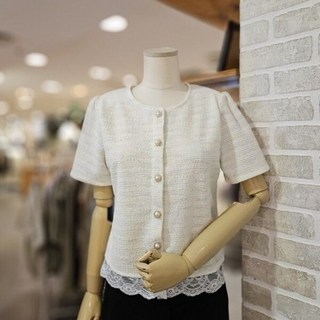 레코브LC41E7JK004X_밑단 레이스 썸머 자켓 1361755