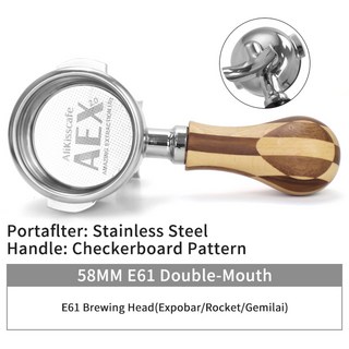 58mm 커피 Bottomless Portafilter E61 Gaggia Nuova Hibrew H10a Breville 호환 9 시리즈 에스프레소 액세서리 바리스타 도구 선물, E61 DoubleSpout
