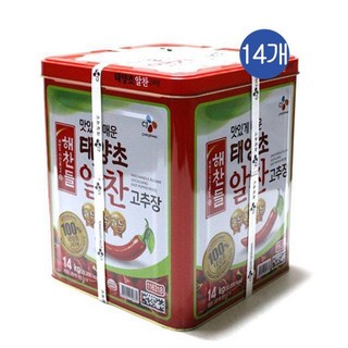 CJ 해찬들 매콤한 태양초 고추장, 14개 패키지, 총 14kg 해찬들알찬고추장 CJ 해찬들 매콤한 태양초 고추장, 14개 패키지, 총 14kg 해찬들알찬고추장