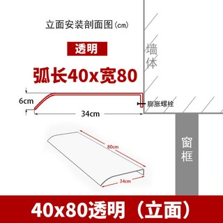 비가림 현관 비 테라스 렉산 창문 빗물막이 캐노피 지붕, 40*80 도톰한 투명 입면, 1개
