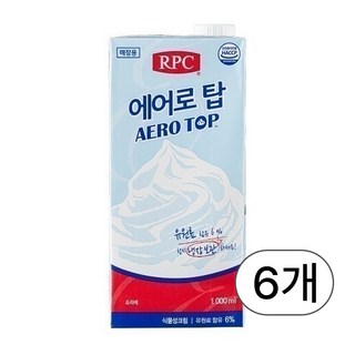 에어로탑 휘핑크림 1000ml, 6개, 1L