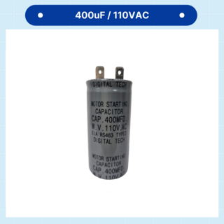 [이제이에스몰] 뉴인텍 원형콘덴서 400uF-110V 1+1단자 400MFD-110VAC 1+1타입 국산 정품 모터 스타팅 110VAC-용량400uF 1개
