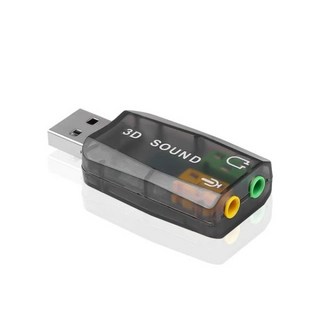 미니 외부 Usb 3.5mm 마이크 헤드폰 잭 스테레오 헤드셋 3d 사운드 카드 오디오 어댑터 노트북용 스피커 인터페이스, Black, Black, 1개